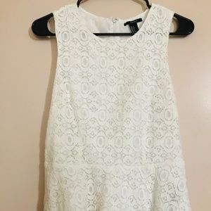 forever 21 small white lace top